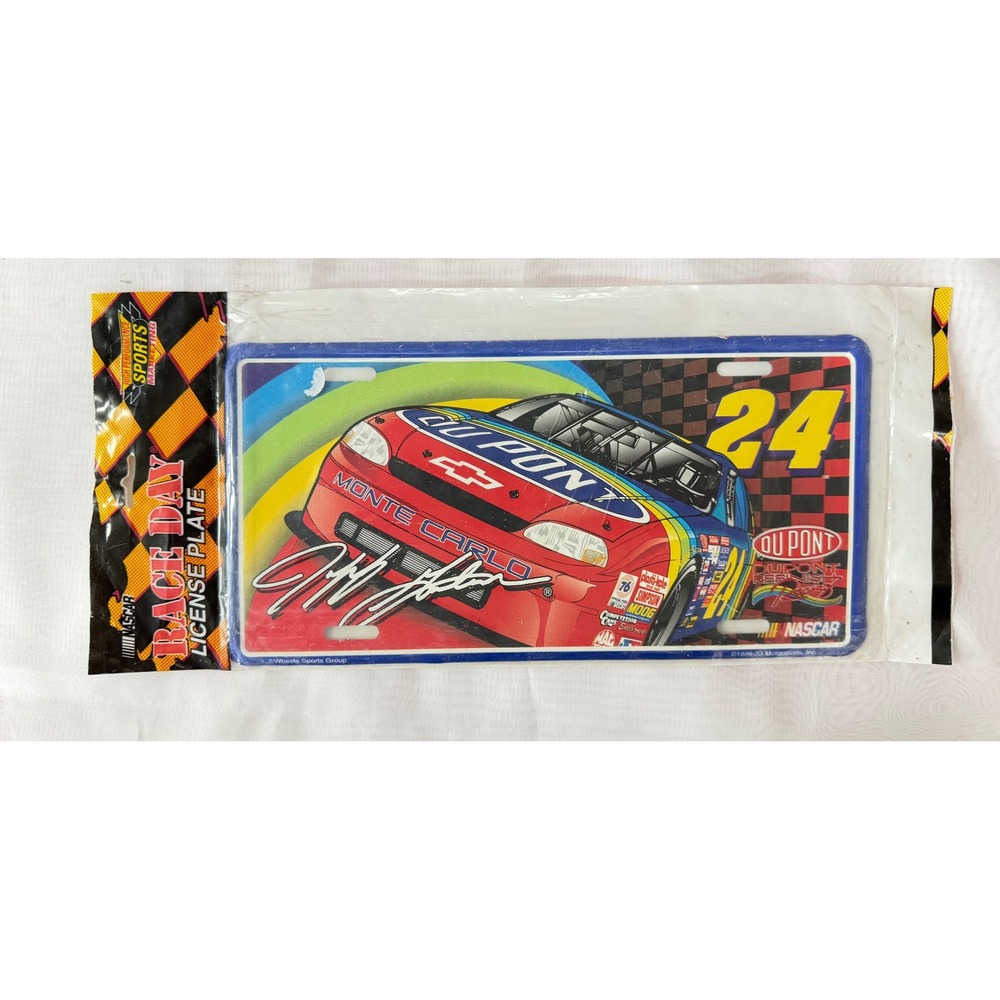 Vintage 1998 Jeff Gordon 24 DuPont NASCAR Race Day License Plate New Sealed